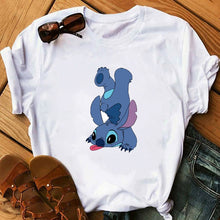 Load image into Gallery viewer, Women's Fashion T-Shirt Lilo Stitch Harajuku Kawaii Tshirts Lovely Cartoon Female Printed Casual T Shirt Cute  Casual Tops