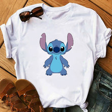 Load image into Gallery viewer, Women's Fashion T-Shirt Lilo Stitch Harajuku Kawaii Tshirts Lovely Cartoon Female Printed Casual T Shirt Cute  Casual Tops