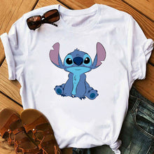 Load image into Gallery viewer, Women's Fashion T-Shirt Lilo Stitch Harajuku Kawaii Tshirts Lovely Cartoon Female Printed Casual T Shirt Cute  Casual Tops