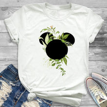 Load image into Gallery viewer, 2019 Women Leopard Printed Graphic Flower Fashion T-Shirt Top Cute Ear Shirt Tumblr Tee Hipster  Female T Shirt Tees