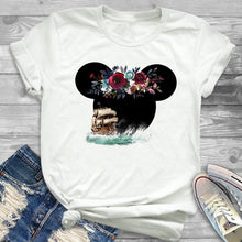 Load image into Gallery viewer, 2019 Women Leopard Printed Graphic Flower Fashion T-Shirt Top Cute Ear Shirt Tumblr Tee Hipster  Female T Shirt Tees