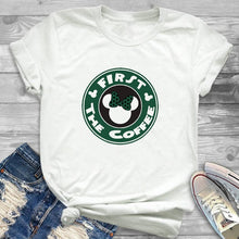 Load image into Gallery viewer, 2019 Women Leopard Printed Graphic Flower Fashion T-Shirt Mouse Micky Ear Shirt Tumblr Tee Hipster Female T Shirt Tees