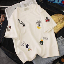 Load image into Gallery viewer, Plus Size Women's Summer T-Shirts 2019 New O-Neck Short Sleeve Cute Cartoon T-Shirt for Girls Students Lady BF Style Tops Tees